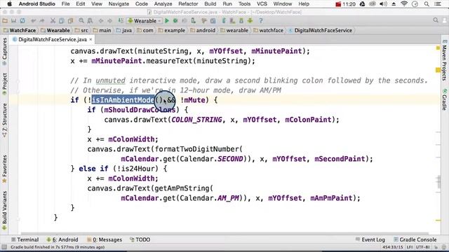 Tour of the Sample Digital WatchFace java code