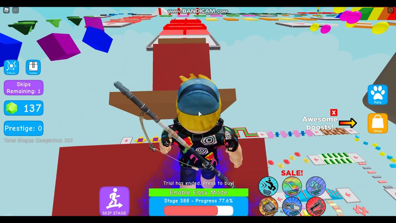 Прохождение до 9 этажа! В игре по назваию Roblox! И на карте Mega Easy Obby  500 Stages! #7