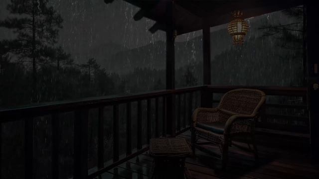 Sleep Soundly with Late Night Rainstorm Nature Sounds - Relax with the Balcony rain Sounds