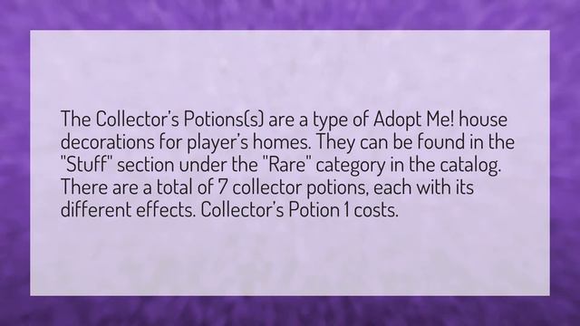 What is a collectors potion in Adopt Me?