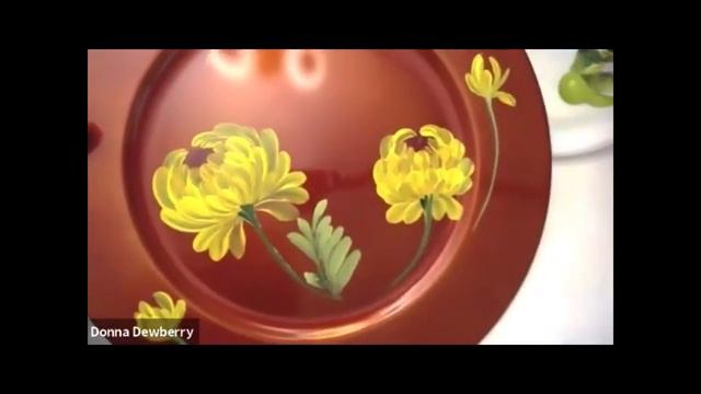 FolkArt One Stroke Relax and Paint With Donna - Chrysanthemum Charger Donna Dewberry 2020