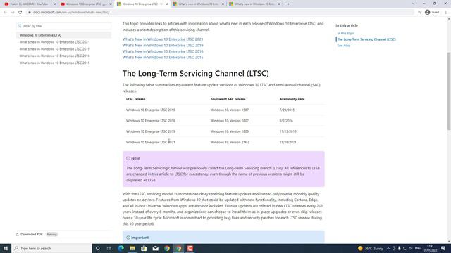 Windows 10 Enterprise LTSC 2021 كل شيئ عن نسخة ويندزو انتروبرايز