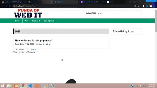 Laravel 8 Blog - 16: How to add pagination in laravel 8 | make pagination for posts in laravel 8