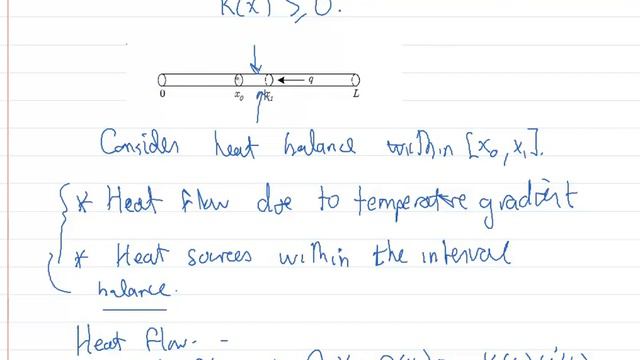 Derivation of 1D heat flow equation