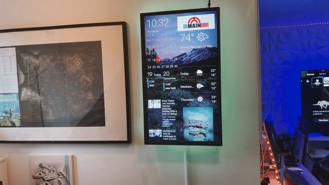 32” DAKboard vertical TV looks amazing in the Main Cave