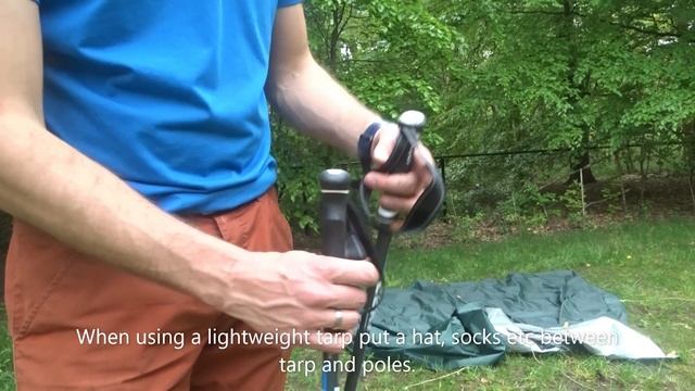 How to make an inverted V for tarp setup.