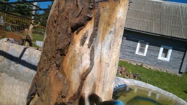 Дерево-опора 3! Цемент! Своими руками! #цемент #своимируками #имитация #имитациядерева #имитацияфакт