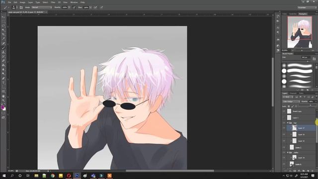 Gojo  Satoru Fanart using Photoshop (speed paint)