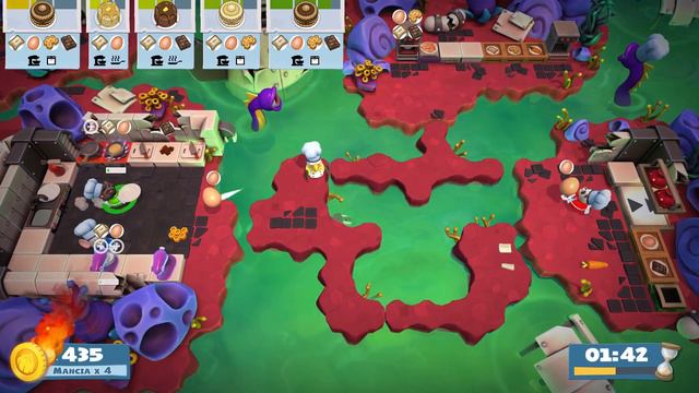 (outdated) Overcooked 2. Story 6-2 | 4 players online coop 4 stars | Score: 1171