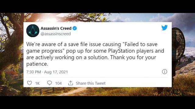 #gamermk184 Ubisoft acknowledges Assassin's Creed Valhalla save file bug on PS5