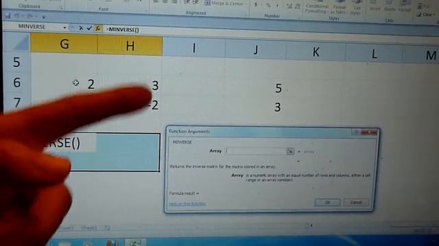 using excel to solve system of equations