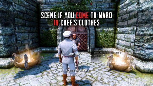 Secret scene if you come to Maro in chef's clothes in Skyrim