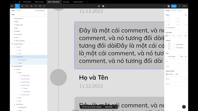 Hướng dẫn Figma - Thiết kế phân cấp Comment/Reply với AUTOLAYOUT - Figma designer Việt Nam