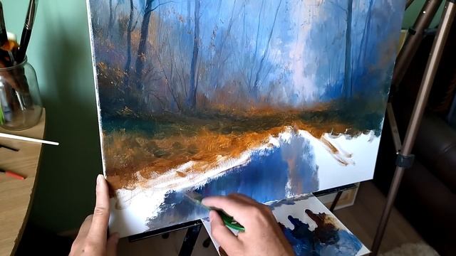 OCTOBER DAY. How to Paint an Autumn Landscape. Full video