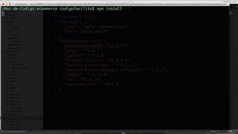 Desarrollo Ecommerce con PHP y Laravel | 15. Configurar gulp