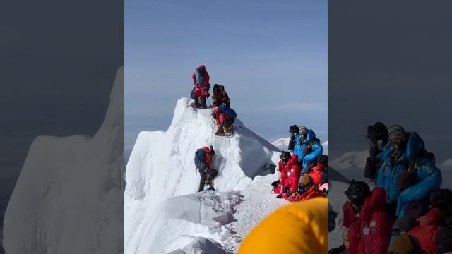 Пробка из Альпинистов на Эвересте.