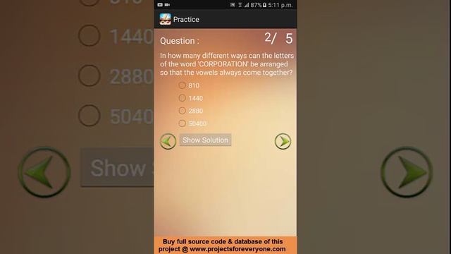 Aptitude / Quiz Android App with Timer, Source Code and Database | Android Quiz App
