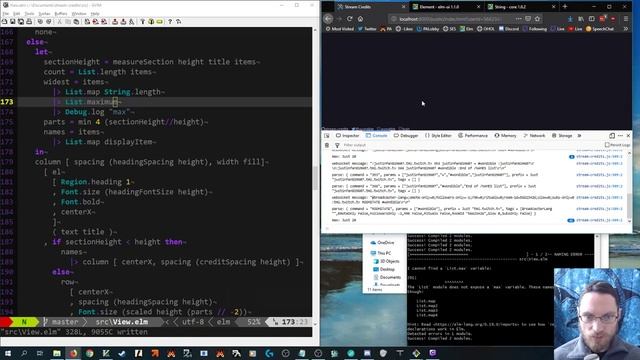 Elm; All the little details: fixing height, sorting/sizing, websocket reconnection