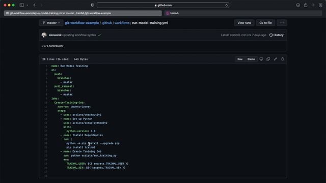 Automated Model Training with Github Actions