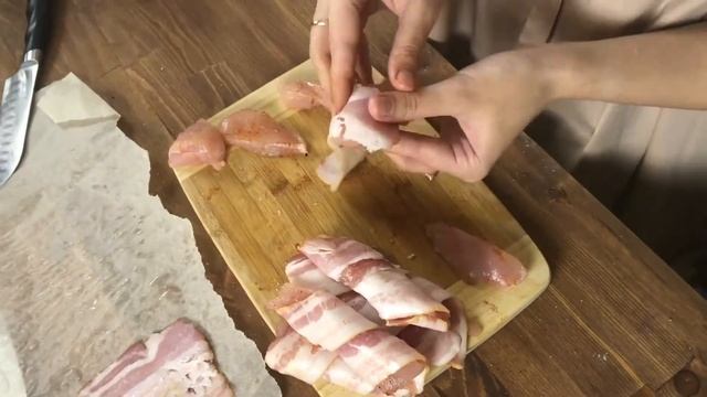 Куриное филе  Куриные пальчики  Бекон