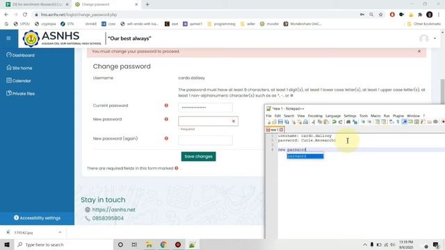 Step by step in signing ASNHS LMS ( MOODLE )