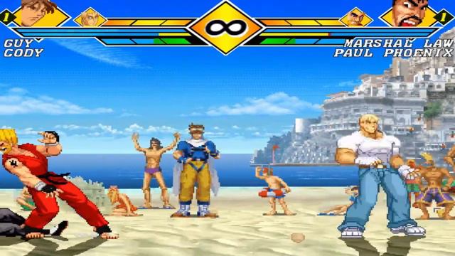Guy & Cody ( Street Fighters ) vs Law & Paul ( Tekken ) | M.I.G | Mugen Special Battle
