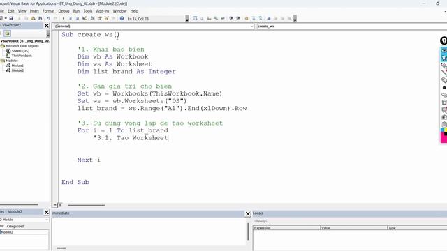 ỨNG DỤNG VBA EXCEL | TẠO NHIỀU WORKSHEET MỚI THEO DANH SÁCH TÊN CÓ SẴN