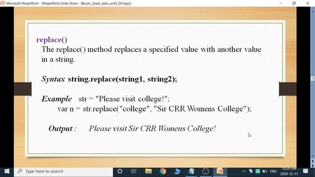 14. III BCom 5th Sem -  Computers -  Web Technologies  - Unit 3 -  String Manipulation
