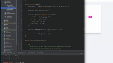 Utilizing ChatGPT and the OpenAI API and Laravel for Streamlined Logic in Application Development