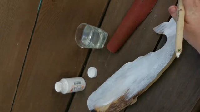 Обжиг и браширование. Декорируем кашалота. Структурный грунт Антик и переход цвета.