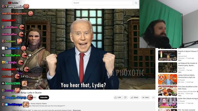 Forsen Reacts to Joe Biden Meets Lydia in Skyrim