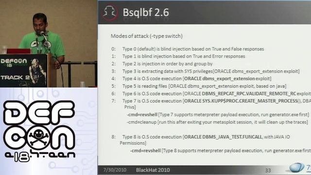 DEF CON 18 - Sumit Siddharth - Hacking Oracle From Web Apps