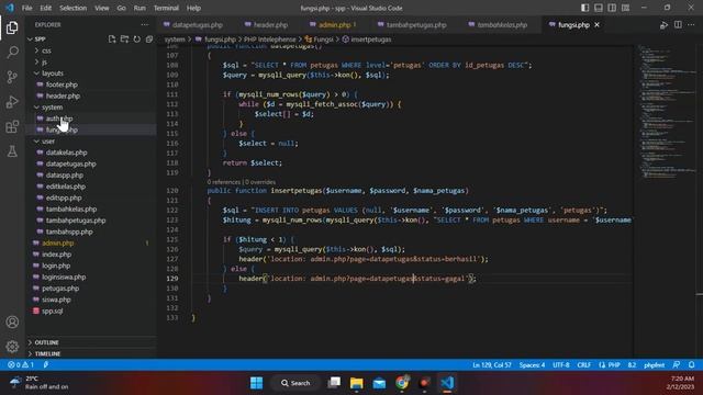 11. Aplikasi SPP PHP MYSQLI OOP - FULL CRUD Data Petugas