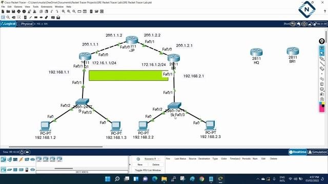 Mini Project on GRE in Packet Tracer   CISCO Packet Tracer  Video  41