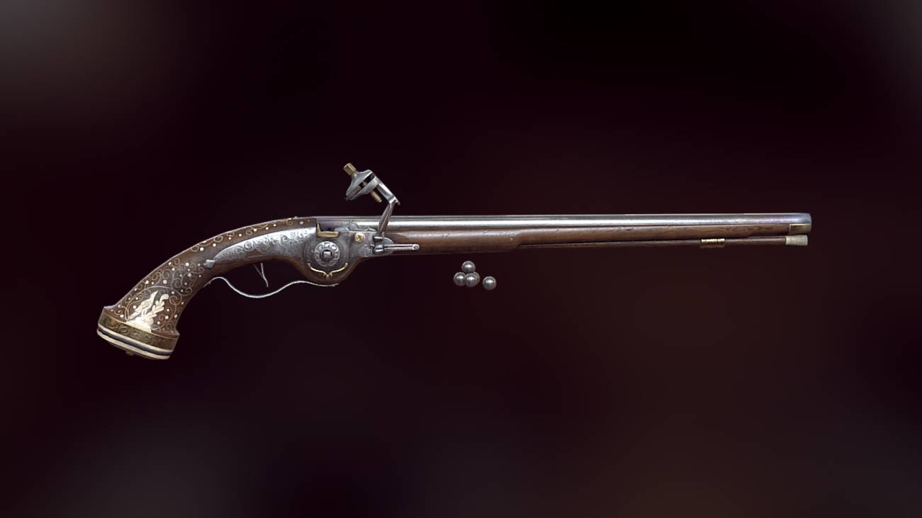 Authentic 17th Century Wheellock Pistol в 3D от Mr. The Rich