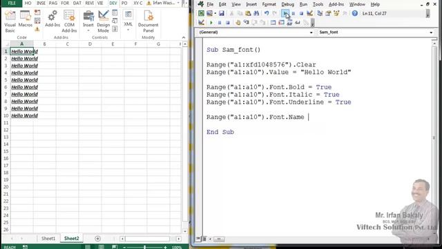 Excel Macros Font Formatting Part 16 by Irfan Bakaly