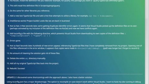 TypeScript in Visual Studio 2017: Automatic definition inclusion causes Duplicate Identifier err...