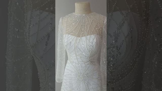 пошив свадебного платья 😍 из бисерной сетки
