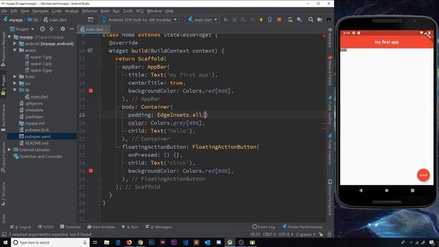 Flutter Tutorial for Beginners 10 - Containers  Padding