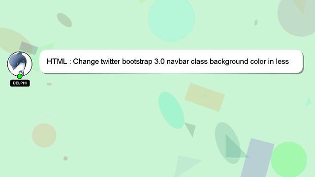 HTML : Change twitter bootstrap 3.0 navbar class background color in less