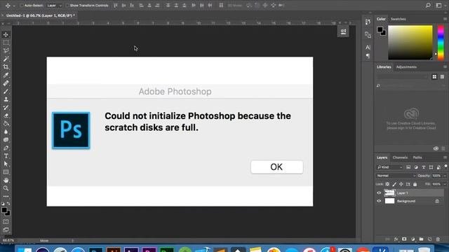 Photoshop Scratch Disk Full MAC 2019 |   Can't Open Photoshop - Online Soft Teach