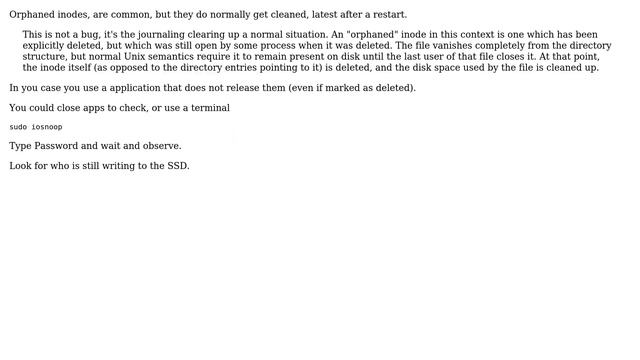 Apple: Orphaned inodes in SSD in MacBook Pro Early 2011 (2 Solutions!!)