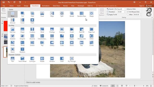 How to Add Curtains Transitions Animation Effect in PowerPoint Slide