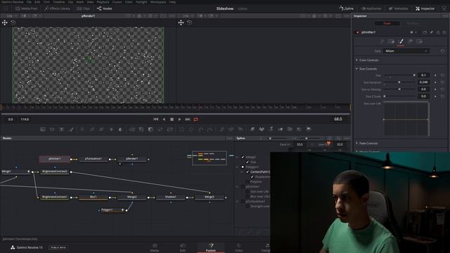 Custom fusion slideshow preset in DaVinci Resolve 15