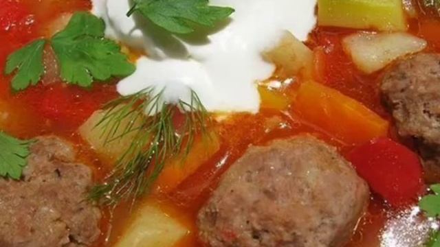 Густой суп с кабачками и фрикадельками рецепт в описах!