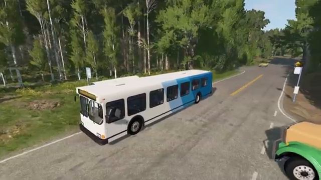 Автобус против грузовиков - BeamNG Drive