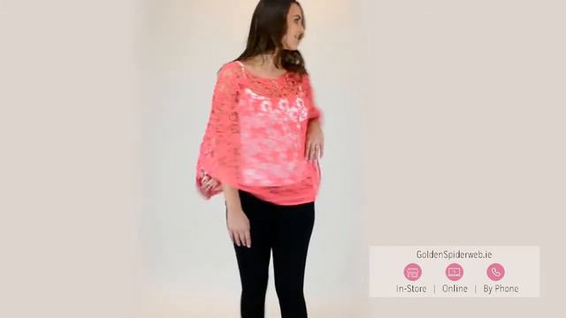 Crochet Poncho ( Coral )