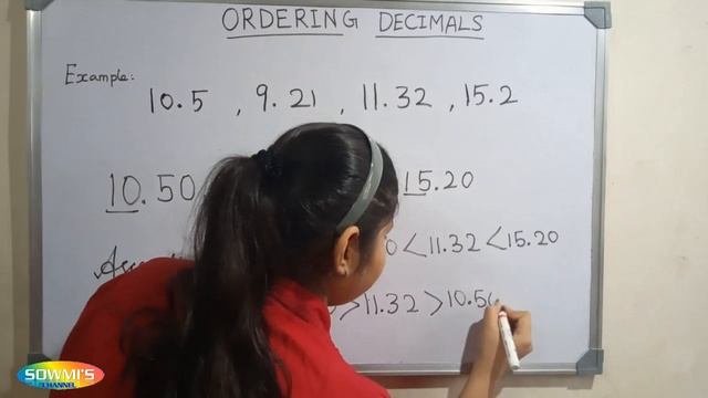 Ordering Decimals - Ascending And Descending Order Of Decimal Numbers
