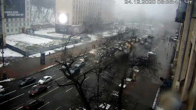 Веб-камера Киев Европейская площадь + Майдан 2020 12 24