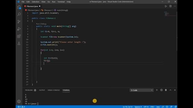 Fibonacci Series in Java |  தமிழ்
